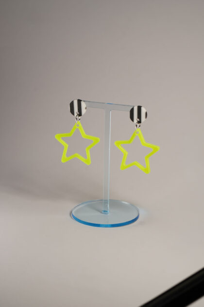 Lucky Ears - stripes - neon gelb Star